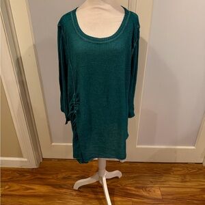Cato Teal Textured Knit Sweater